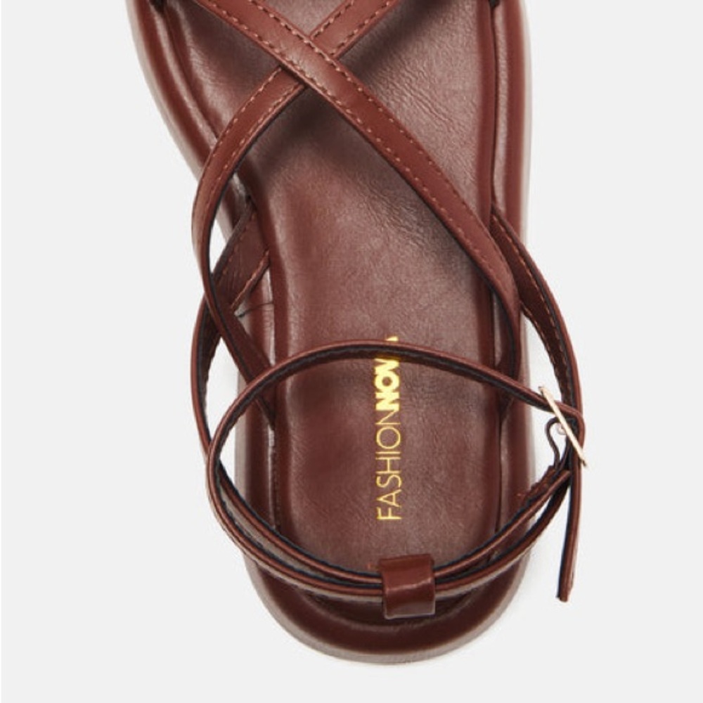 Brand NEW Chill Side Flat Sandals Chocolate - Picture 3 of 4